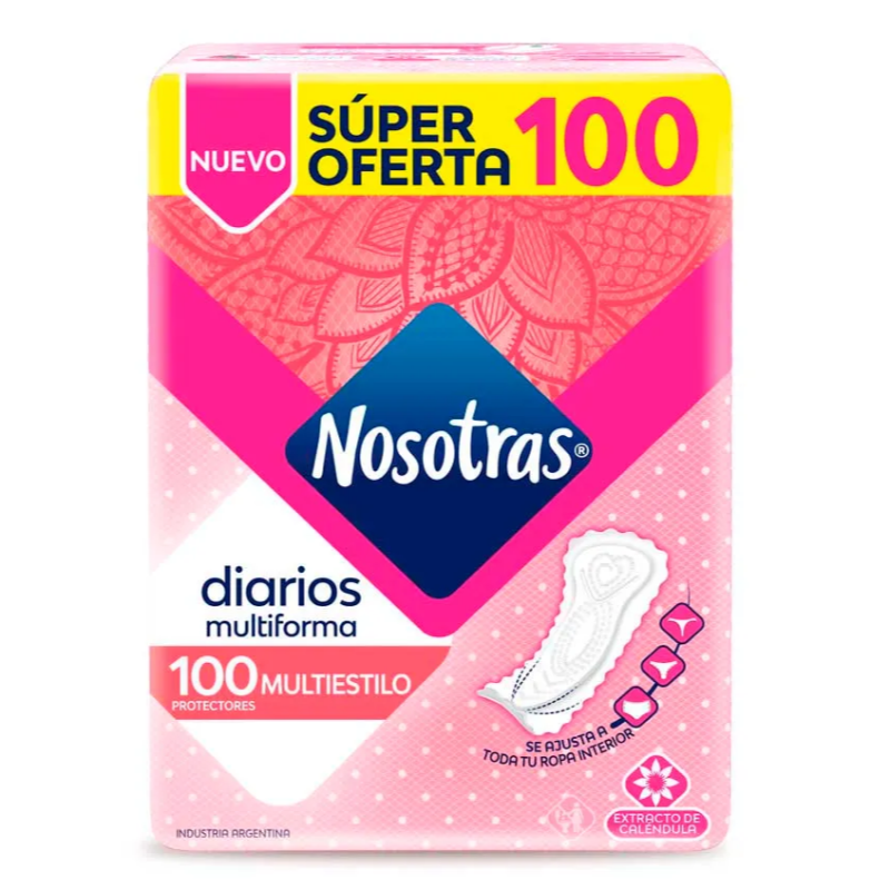 NOSOTRAS PROTECTORES DIARIOS 100U MULTIESTILO