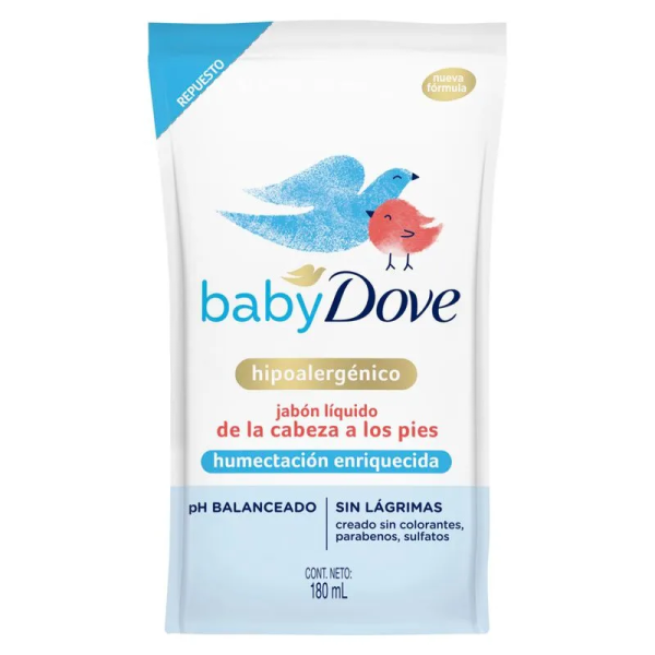 DOVE BABY JABON LIQUIDO 180ML HIPOALERGENICO