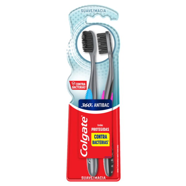 COLGATE CEPILLO DIENTES 360 SUAVE ANTIBACTERIAL (2X1)