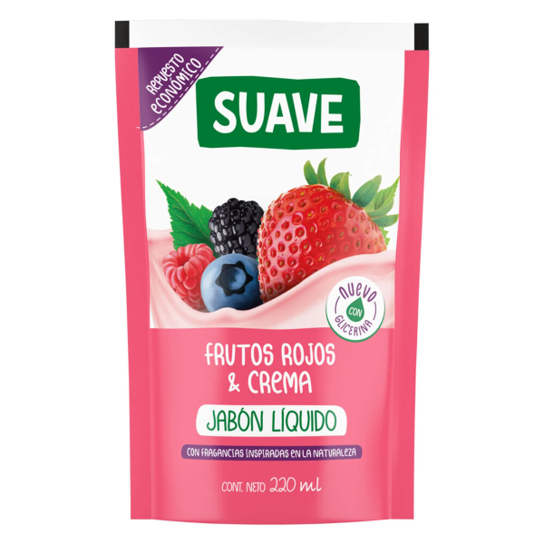 SUAVE JABON LIQUIDO 220ML FRUTOS ROJOS