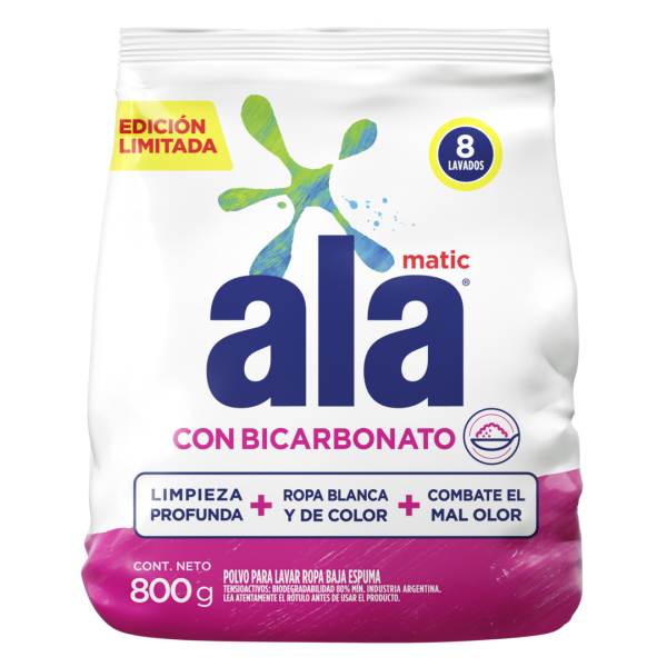 ALA JABON POLVO MATIC 800GR BICARBONATO