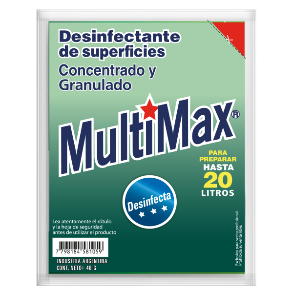 MULTIMAX DESINFECTANTE POLVO 40G (RINDE 5L)